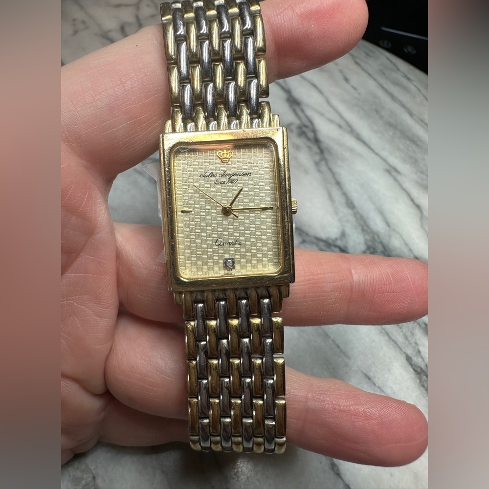 vintage two-tone Jules Jurgensen quartz watch